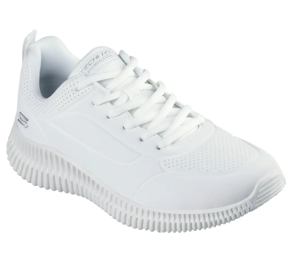 SKECHERS BOBS SPORT GEO LITE WHITE LACE SHOES