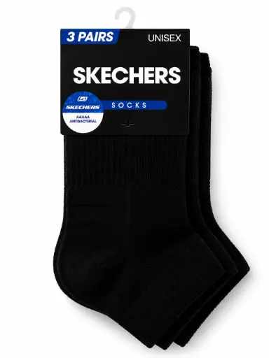 [SKEL326U033-0018] SKECHERS SOCKS BLACK (3 IN 1)